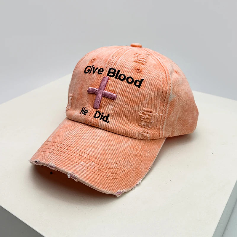 Vintage Washed Embroidered Baseball Cap Adjustable Curved Brim Casual Streetwear Hat