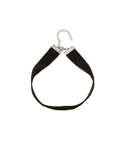 Minimalist Velvet Gothic Choker Necklace With Sleek Punk Inspired Alternative Fashion Design