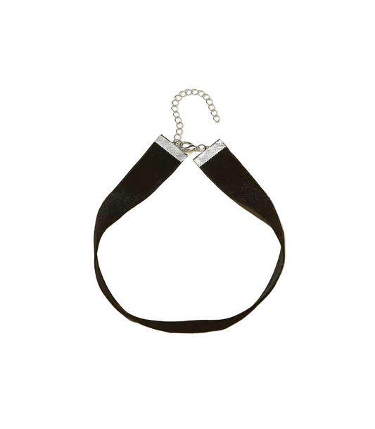 Minimalist Velvet Gothic Choker Necklace With Sleek Punk Inspired Alternative Fashion Design