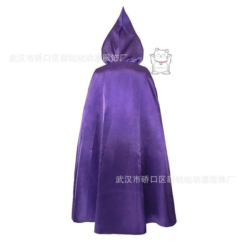 Women's Hooded Cape and Jumpsuit Costume Set with Belt and Layered Contemporary Styling