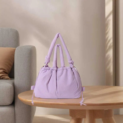 Large Capacity Puffer Tote Bag with Adjustable Strap Lightweight Design