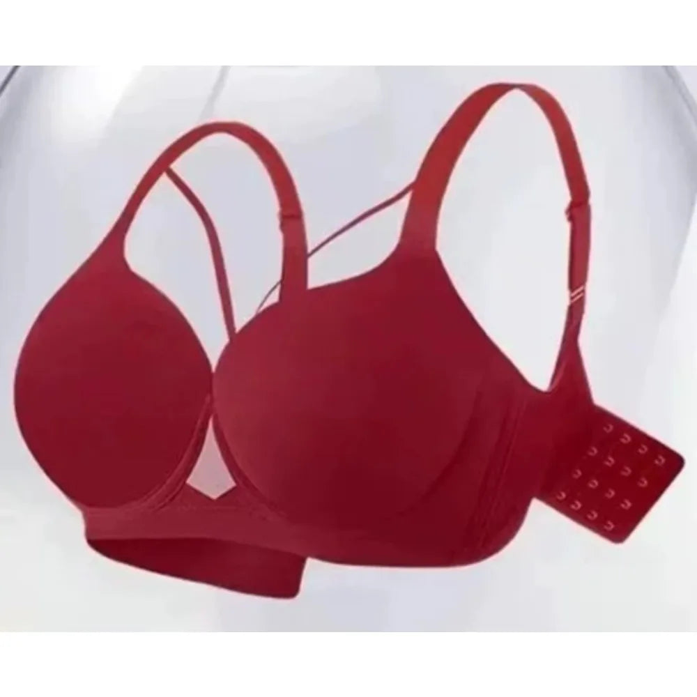 Seamless Smooth Push-Up Bra with Wide Side Support and Adjustable Straps