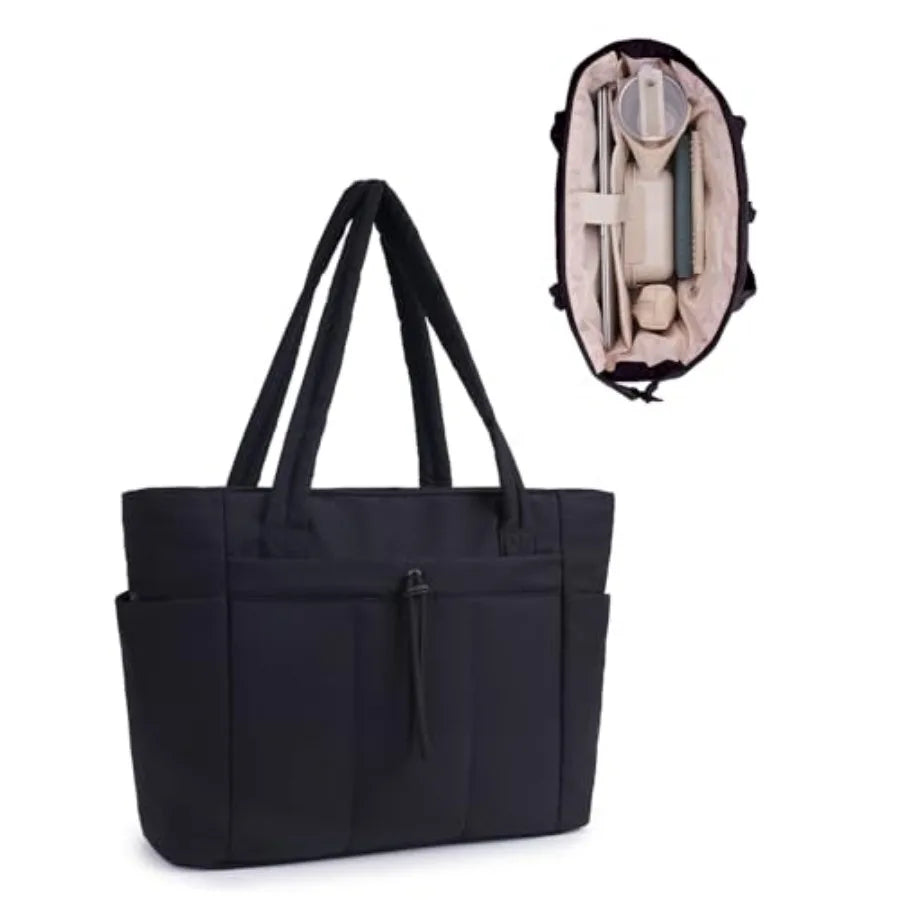 Large Capacity Puffer Tote Bag with Utility Travel Organization