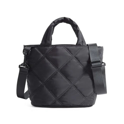 Quilted Puffer Crossbody Tote Bag with Lightweight Everyday Carry