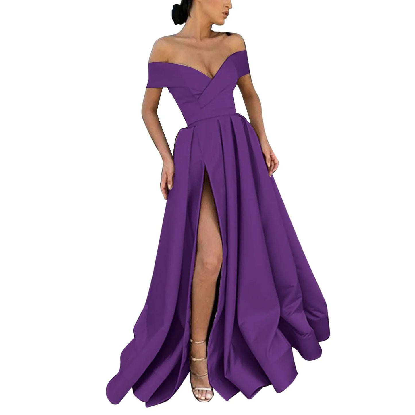 Off Shoulder High Slit Formal Alternative Evening Gown Dress
