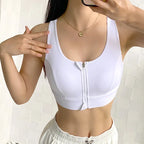 Structured Front-Zip High-Impact Sports Bra with Racerback Support