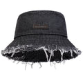 Distressed Denim Bucket Hat Frayed Brim Casual Streetwear Fisherman Outdoor Cap