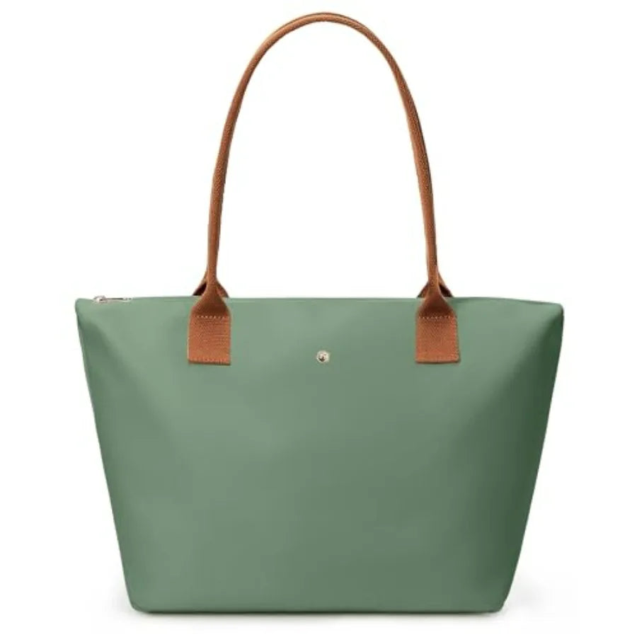 Minimal Large Capacity Tote Shoulder Bag with Zip Closure Design