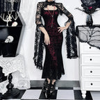 Elegant Lace Gothic Maxi Dress with Dark Romantic Alternative Styling