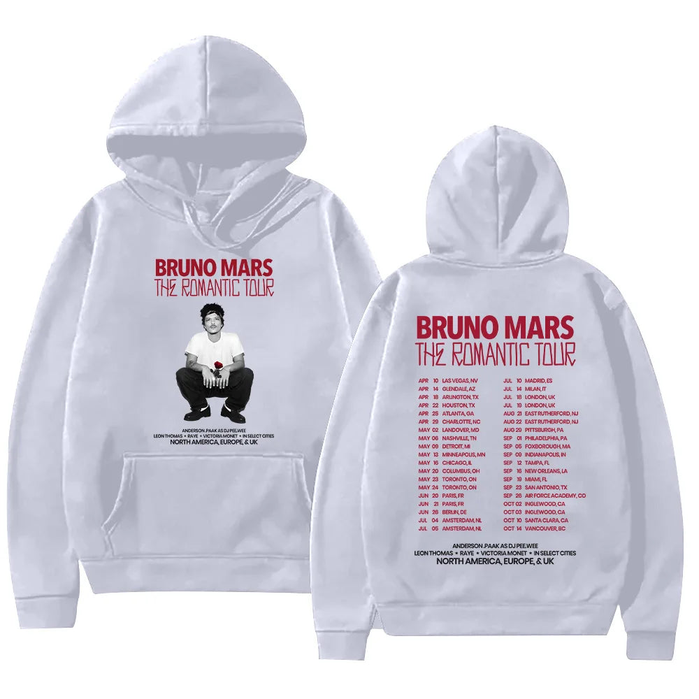 Vintage Tour Style Graphic Hoodie with Relaxed Streetwear Fit and Back Artwork