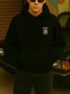 Retro Workwear Inspired Graphic Hoodie for Casual Streetwear and Everyday Comfort