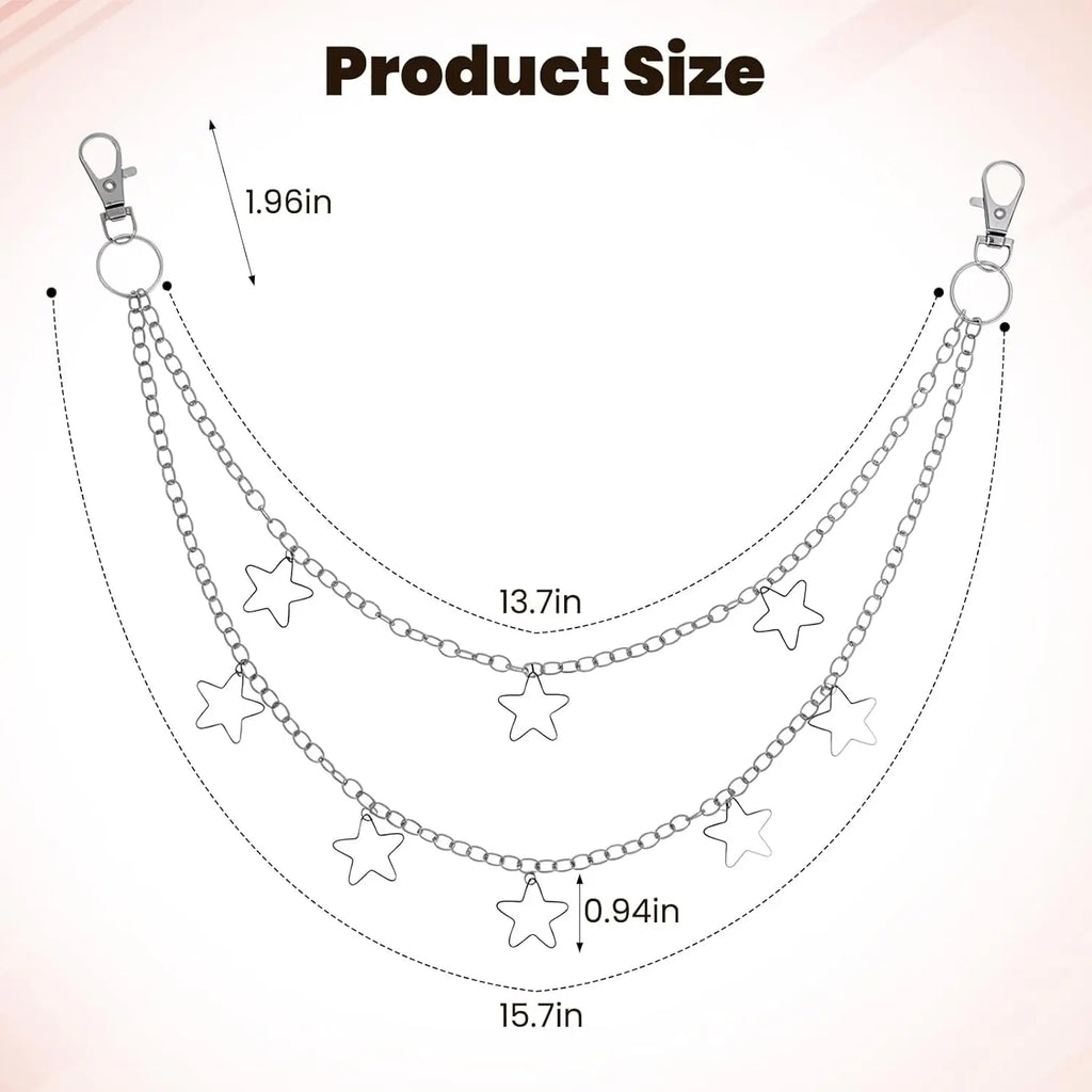 Star Pants Chain for Y2K Punk and Vintage Streetwear Styling