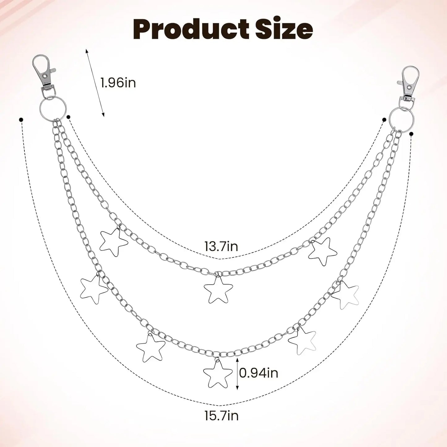 Star Pants Chain for Y2K Punk and Vintage Streetwear Styling