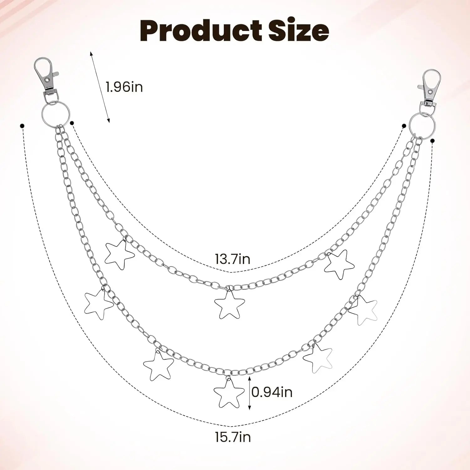 Star Pants Chain for Y2K Punk and Vintage Streetwear Styling