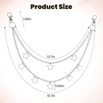 Star Pants Chain for Y2K Punk and Vintage Streetwear Styling