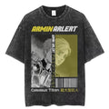 Retro Anime Poster Graphic Oversized Washed Cotton Streetwear Fashion T-Shirt