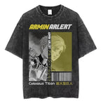 Retro Anime Poster Graphic Oversized Washed Cotton Streetwear Fashion T-Shirt