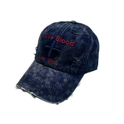 Vintage Washed Embroidered Baseball Cap Adjustable Curved Brim Casual Streetwear Hat