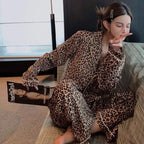 Women's Printed Pajama Co-Ord Set Relaxed Long Sleeve Loungewear Outfit