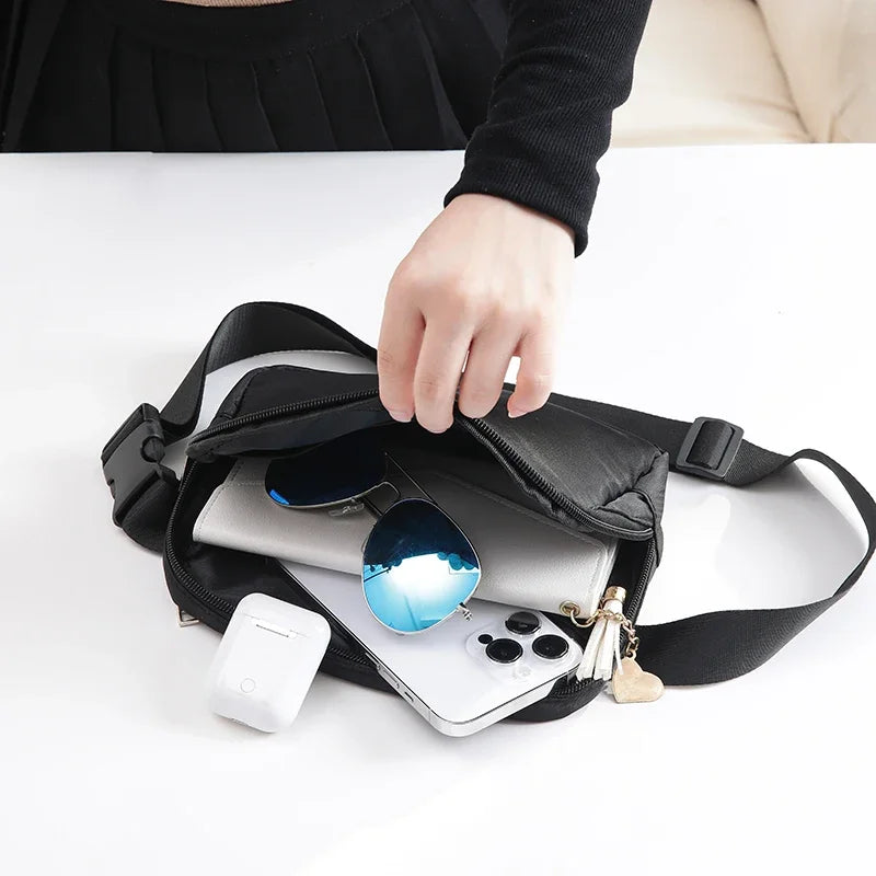 Waterproof Nylon Chest Bag with Adjustable Strap Large Capacity Design