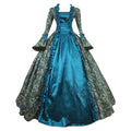 Victorian Gothic Lace Panel Ball Gown with Regal Silhouette
