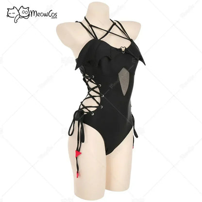 Women's Halter Cutout One-Piece Swimsuit with Decorative Side Ties and Statement Silhouette
