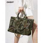 Utility Inspired Oversized Tote Bag with Relaxed Shoulder Carry
