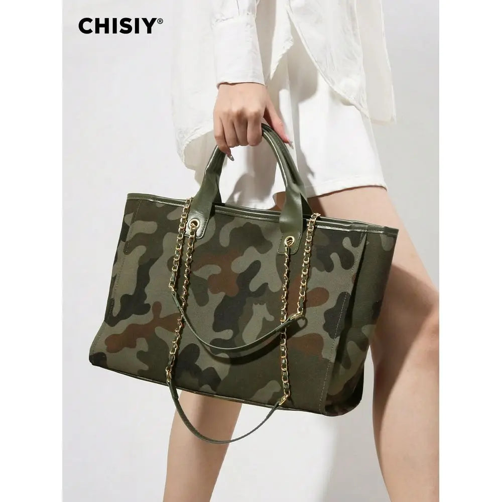 Utility Inspired Oversized Tote Bag with Relaxed Shoulder Carry