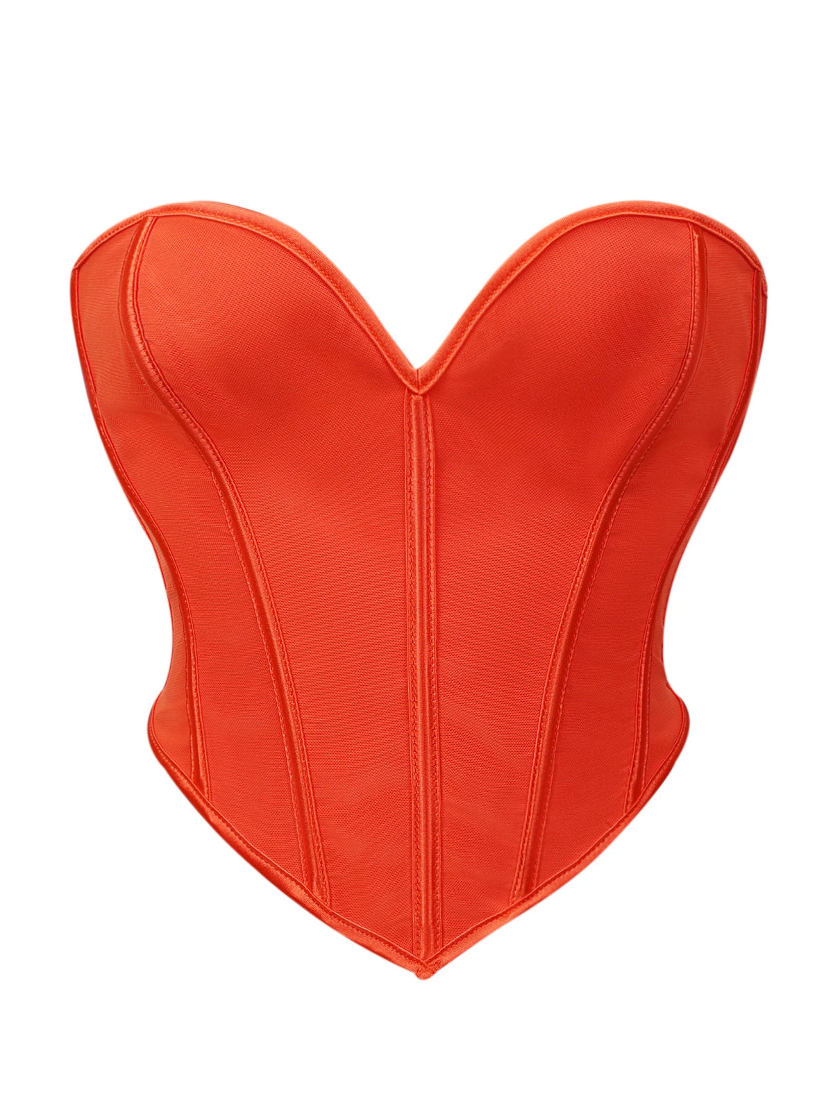 Minimalist Black Strapless Sweetheart Corset with Plunging Neckline