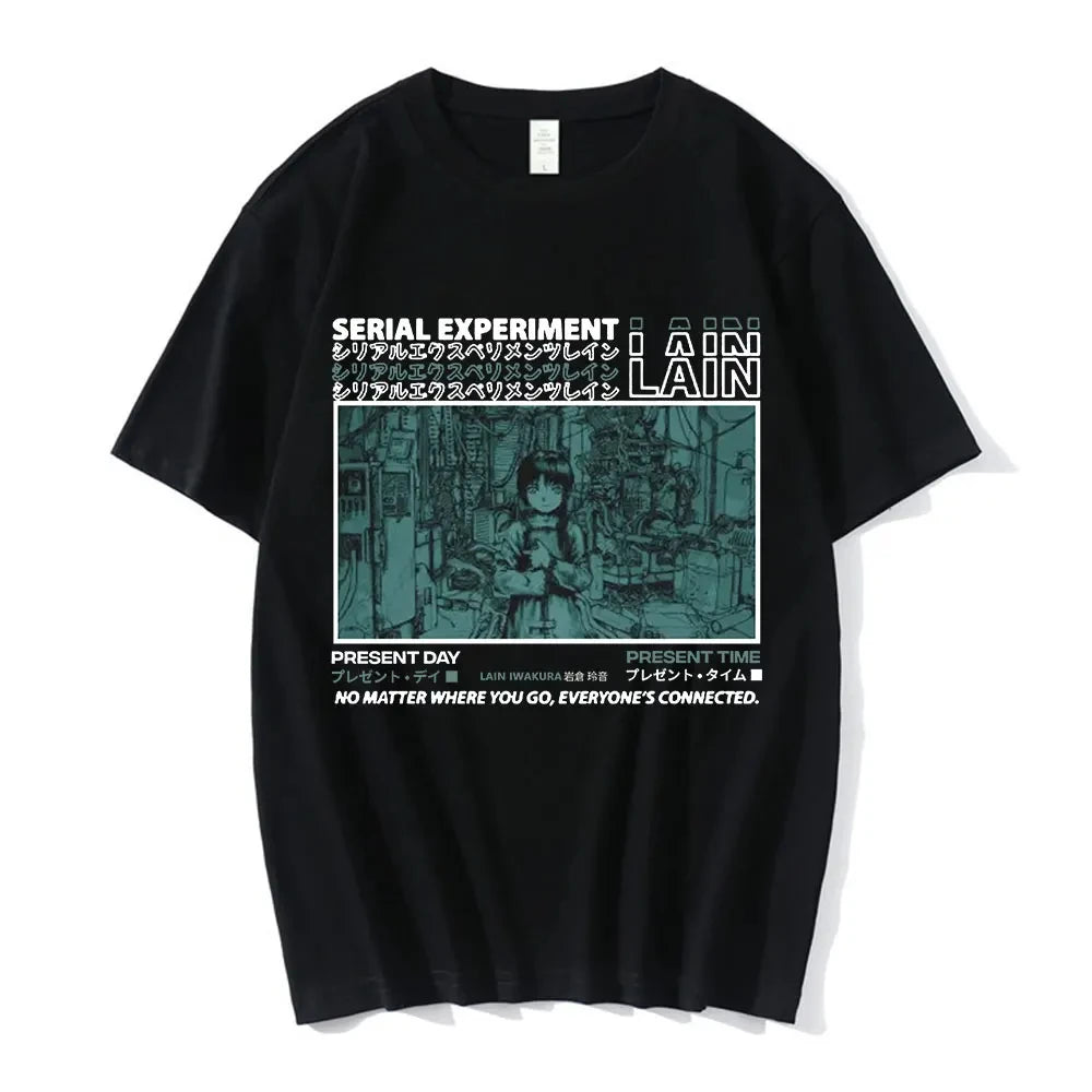 Cyber Data Anime Oversized Manga Goth Streetwear Graphic Tee