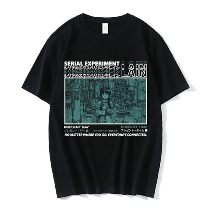 Cyber Data Anime Oversized Manga Goth Streetwear Graphic Tee