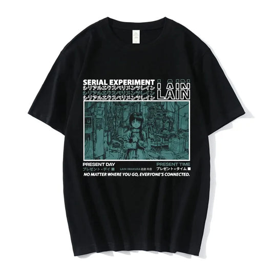 Cyber Data Anime Oversized Manga Goth Streetwear Graphic Tee