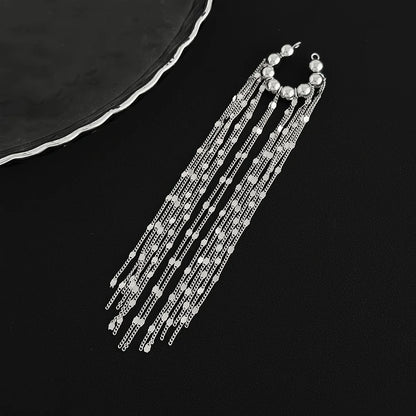 Minimalist Chain Tassel Clip On Earrings for Alternative Statement Styling