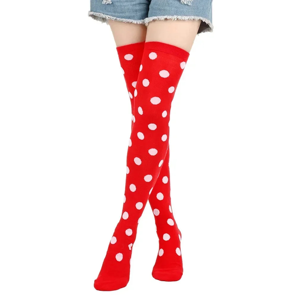Polka Dot Over-the-Knee Socks with Soft Jacquard Knit for Casual Y2K Fashion