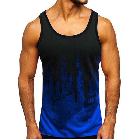 Dark Alternative Polyester Athletic Tank Top with Distressed Gothic Graphic Streetwear Design