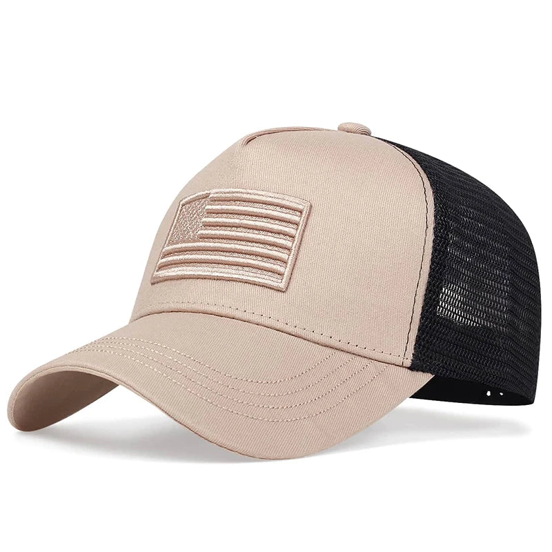 Unisex Breathable Mesh Baseball Cap with Embroidered Patch for Casual Outdoor Everyday Wear
