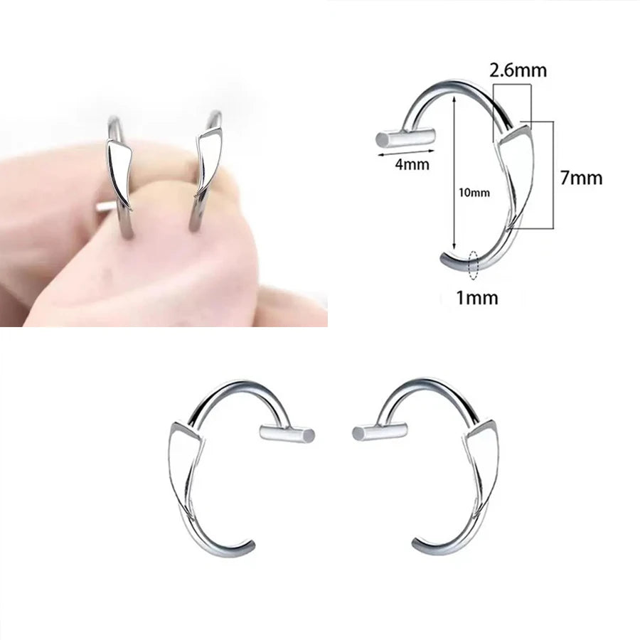 Punk Clip On Lip and Nose Ring Set for Alternative Looks