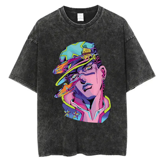 Retro Anime Portrait Streetwear Oversized Vintage Manga Graphic T-Shirt