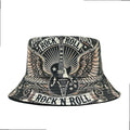 Vintage Graphic Print Bucket Hat Double Layer Casual Streetwear Fisherman Outdoor Cap