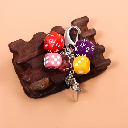 Y2K Dice Charm Keychain Alternative Streetwear Bag Accessory
