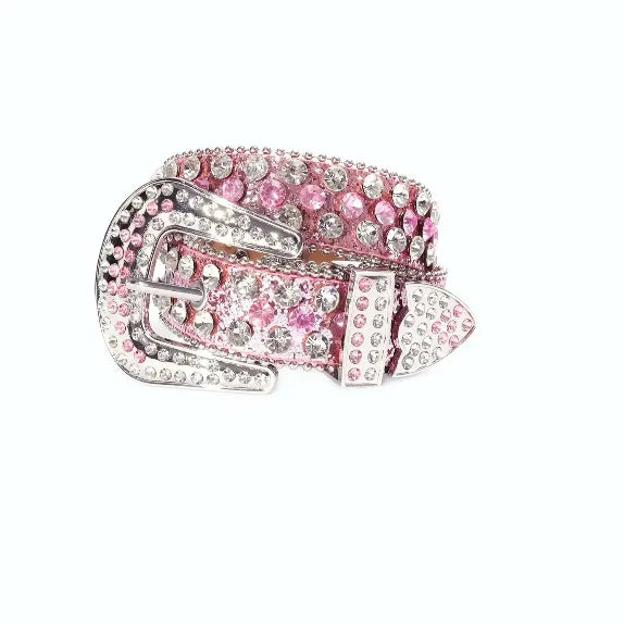 Rhinestone Studded Statement Belt for Glam Punk Gothic Fashion Styling