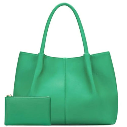 Minimal Large Capacity Tote Shoulder Bag with Clean Structured Design