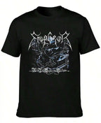 Oversized Dark Fantasy Graphic Cotton T-Shirt with Vintage Metal-Inspired Streetwear