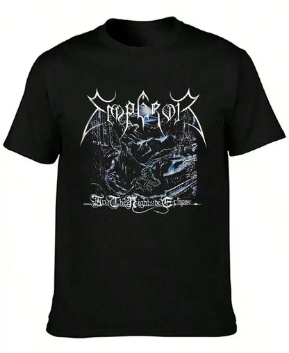 Oversized Dark Fantasy Graphic Cotton T-Shirt with Vintage Metal-Inspired Streetwear