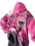 Oversized Kawaii Anime Hoodie with Expressive Manga Streetwear Design