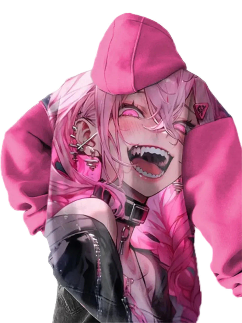 Oversized Kawaii Anime Hoodie with Expressive Manga Streetwear Design