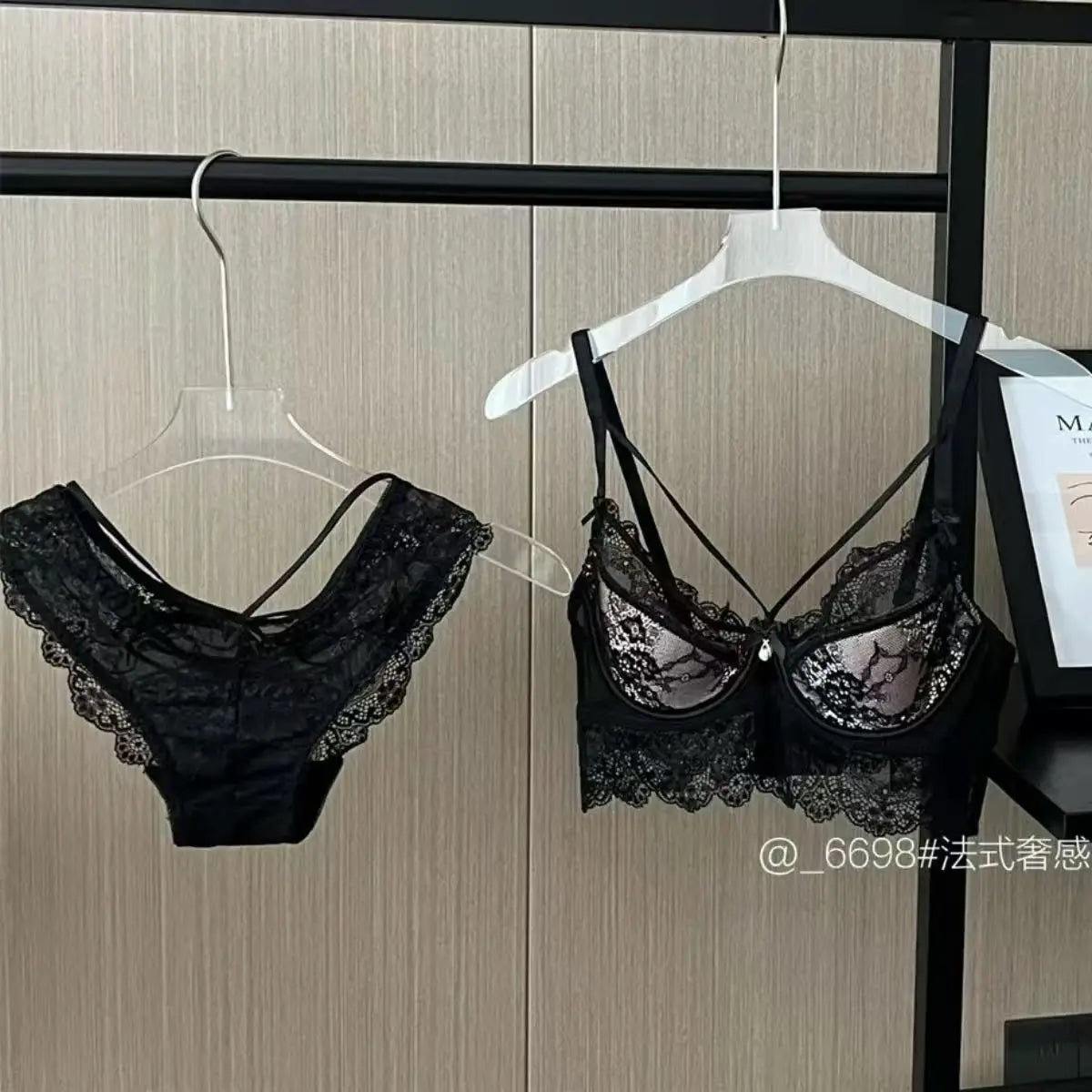 Rich Chocolate Brown Longline Floral Lace Underwire Bra Set
