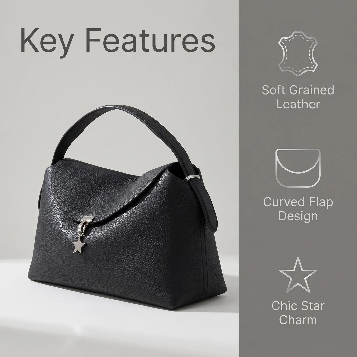Soft Genuine Leather Bowling Shoulder Bag with Structured Luxury Everyday Design