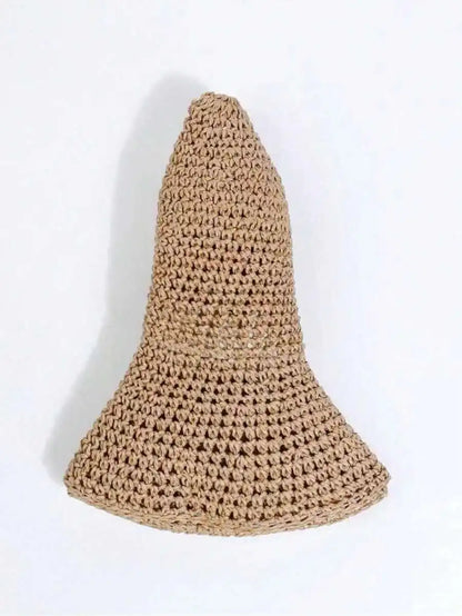 Foldable Boho Straw Sun Hat with Wide Brim for Beach Vacations and Outdoor Style
