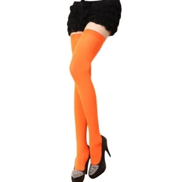 Solid Over-the-Knee Knit Socks with Soft Stretch Design for Everyday Streetwear Fashion